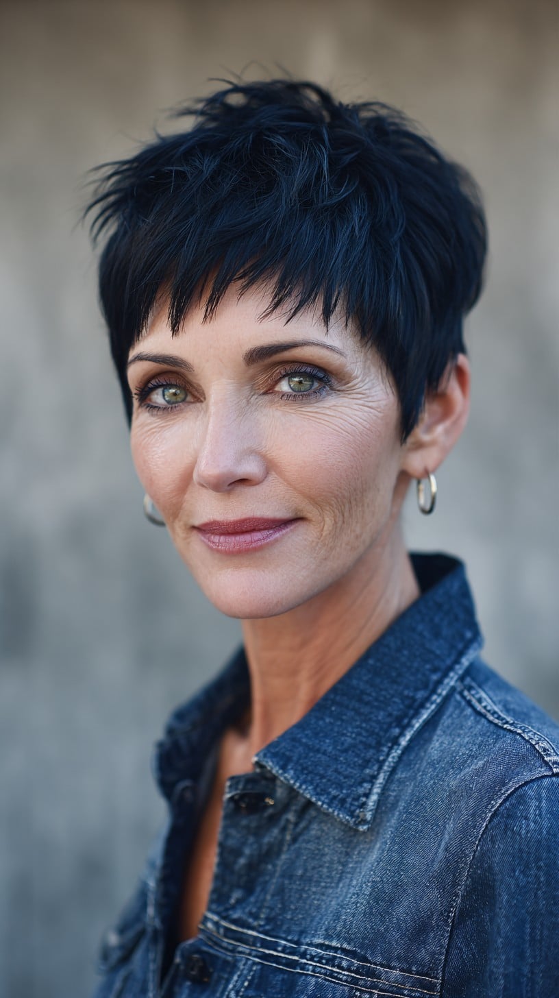 Cropped Spiky Pixie with Textured Crown and Micro-Bangs