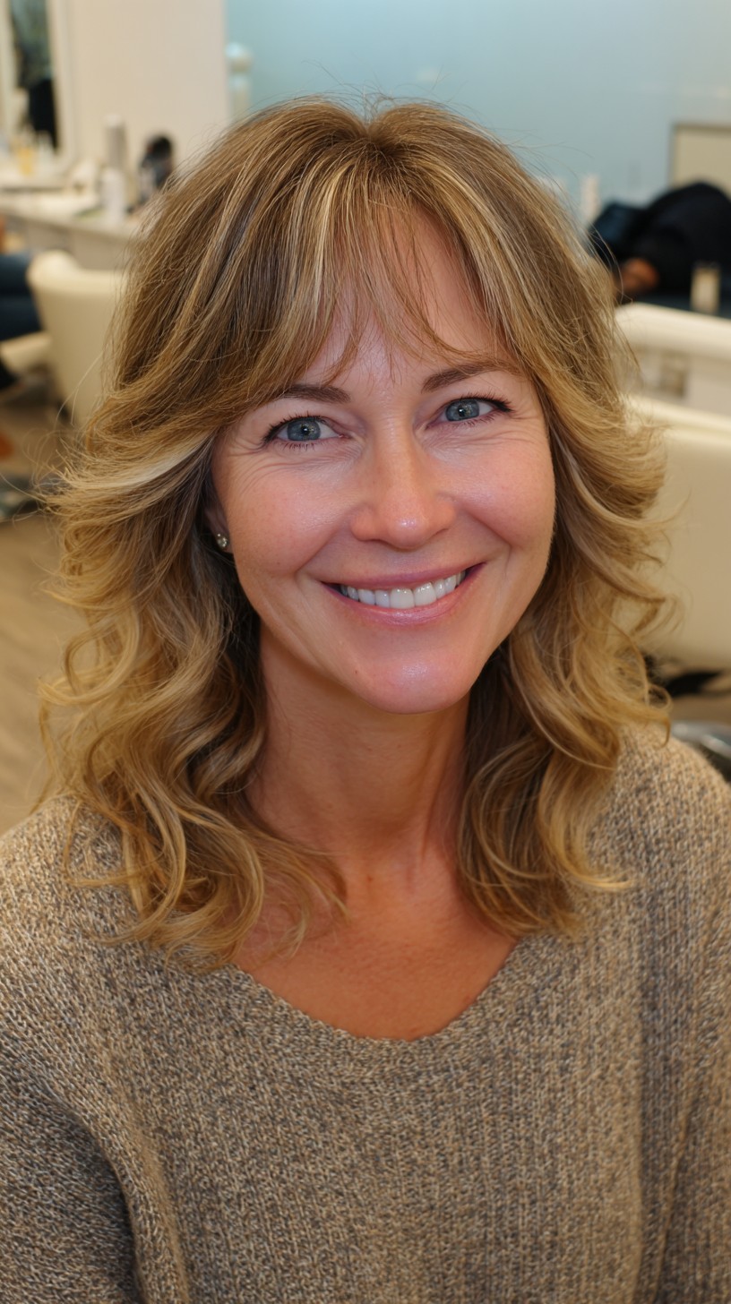Feathered Mid-Shoulder Hush Cut with Root‑Melt Babylights and Soft Crown Lift