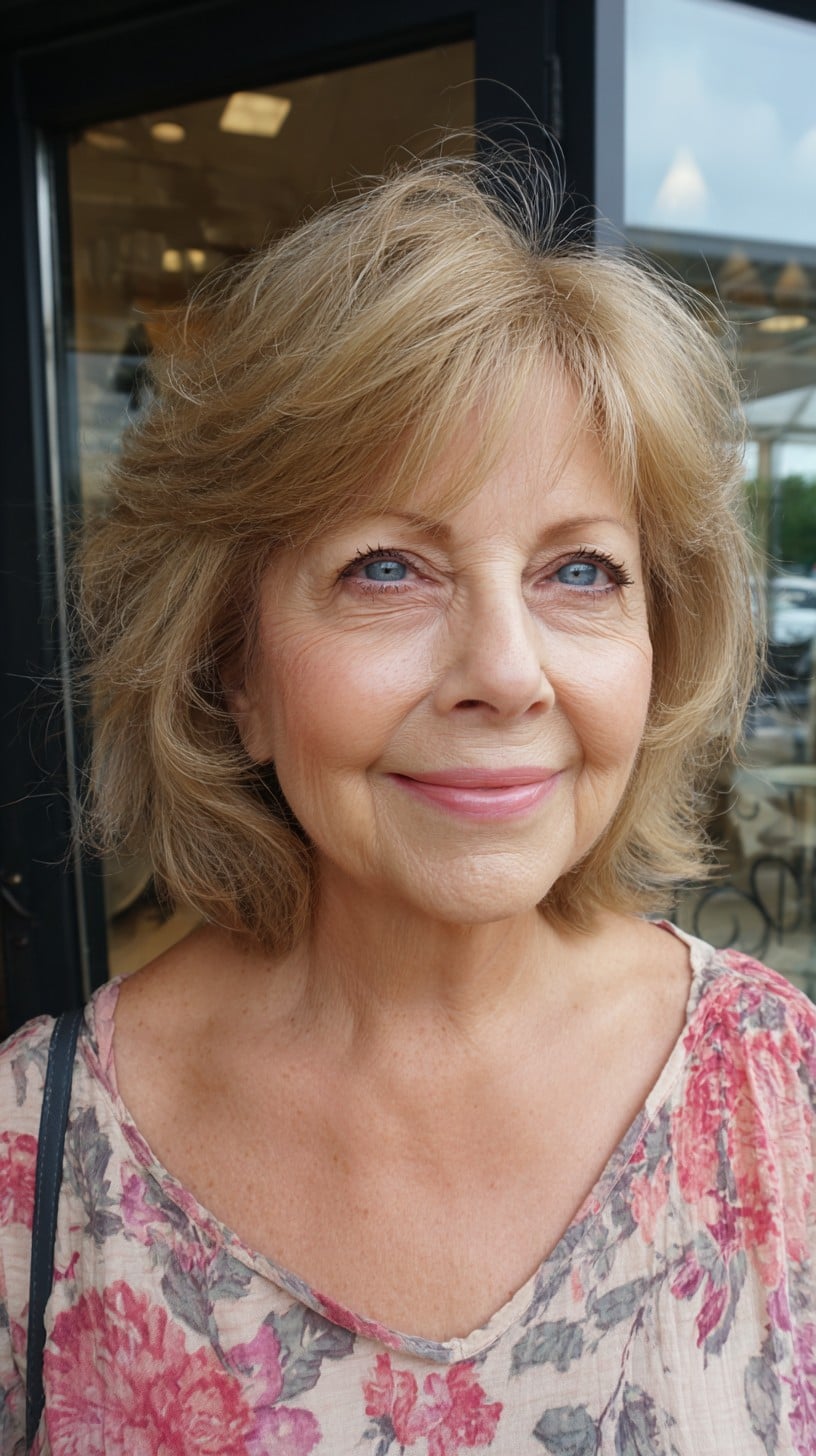 Feathered Shoulder-Grazing Bob with Soft Curtain Bangs