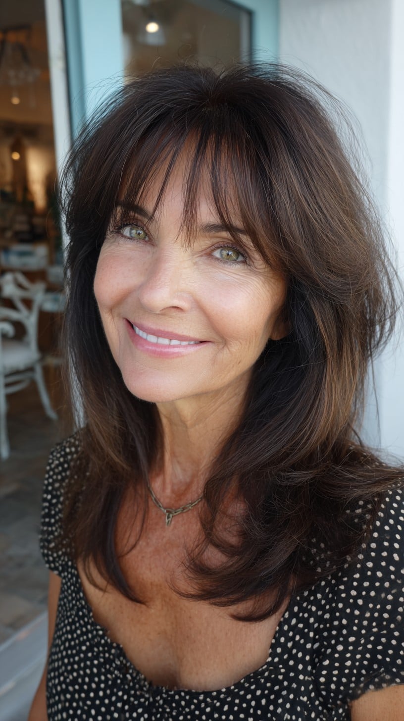 Long Feathered Layers with See-Through Micro Fringe