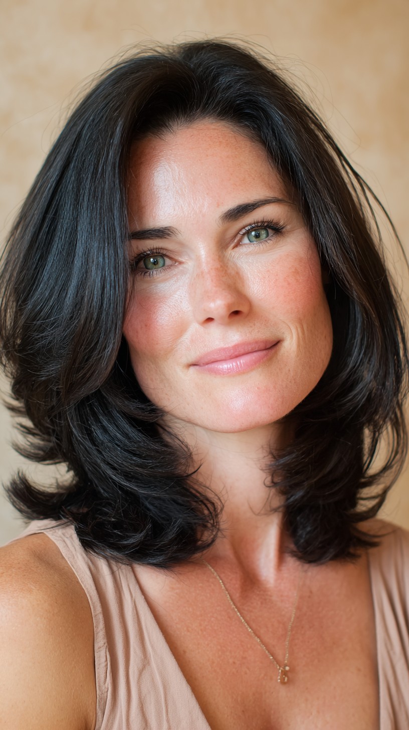 Rounded Mid-Length Hush Cut with Subtle Root Lift