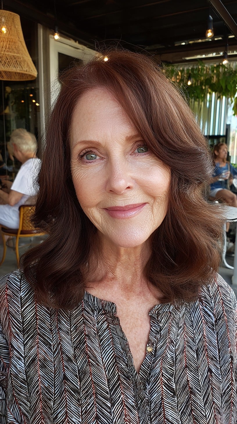 Rich Chestnut Side-Parted Medium Waves with Soft Interior Layers