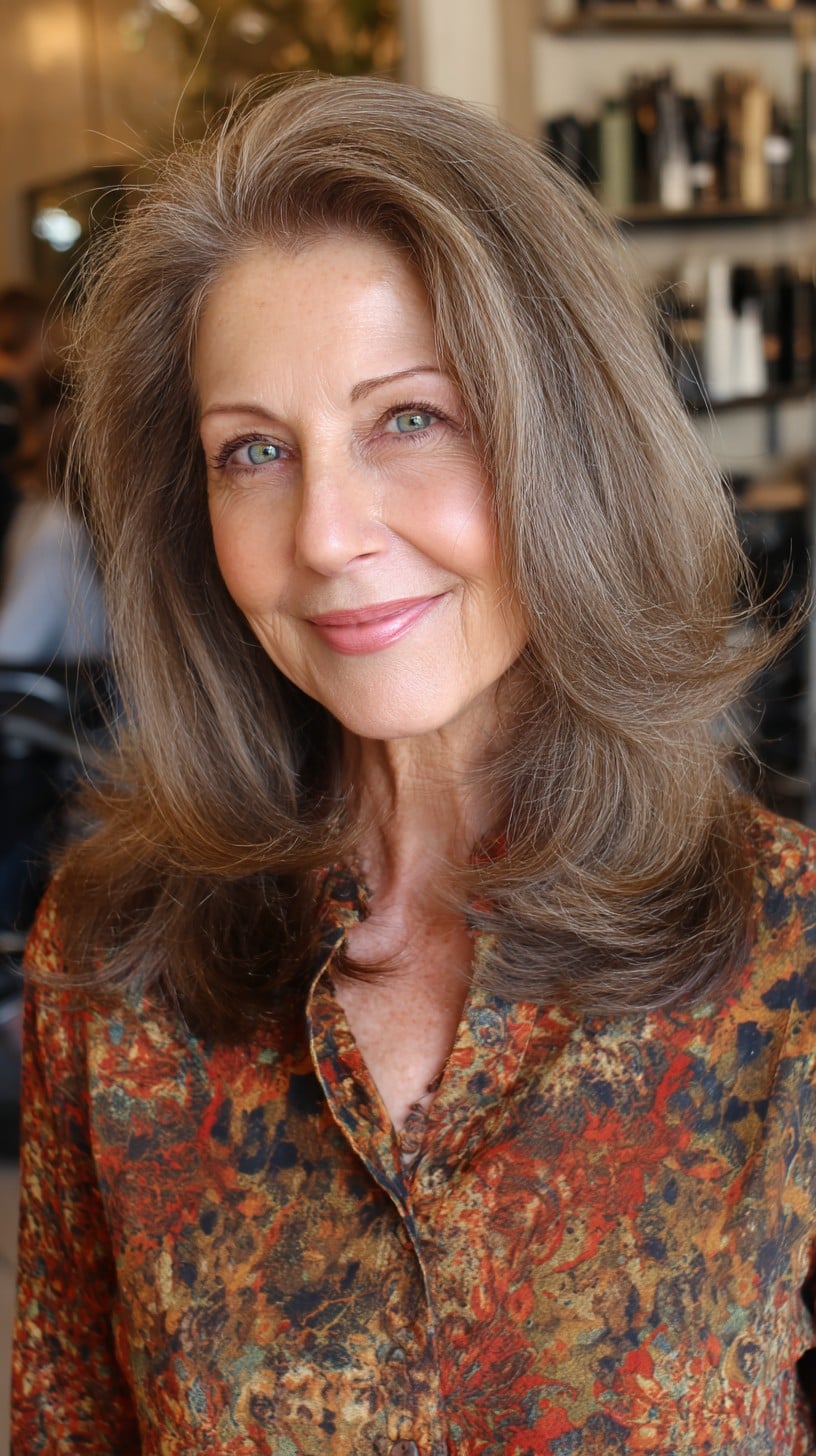 Root-Softened Layered Shoulder-Length Cut with Crown Lift