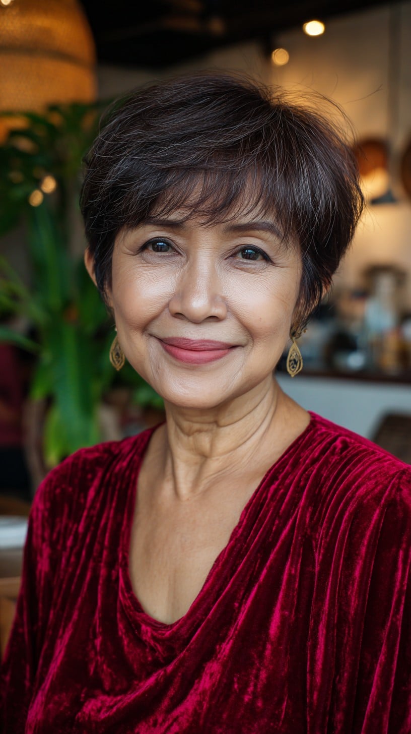 Short Layered Pixie with Soft Long Fringe