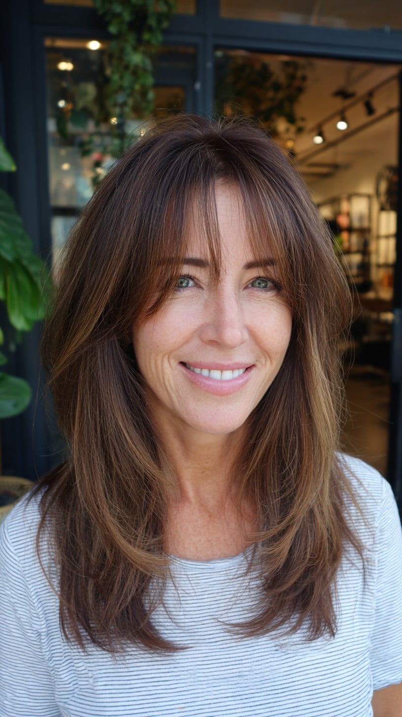 Soft Face-Framing Shag with Wispy Curtain Fringe