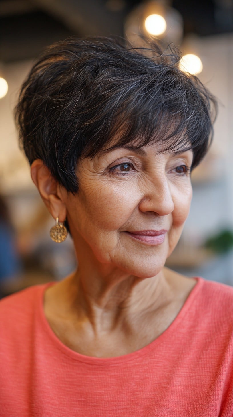 Soft Graduated Pixie with Wispy Brow-Grazing Fringe
