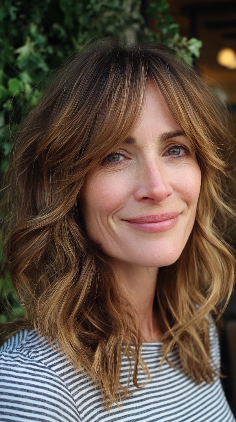 Mid-Length Shaggy Hush Cut with Blended Curtain Fringe