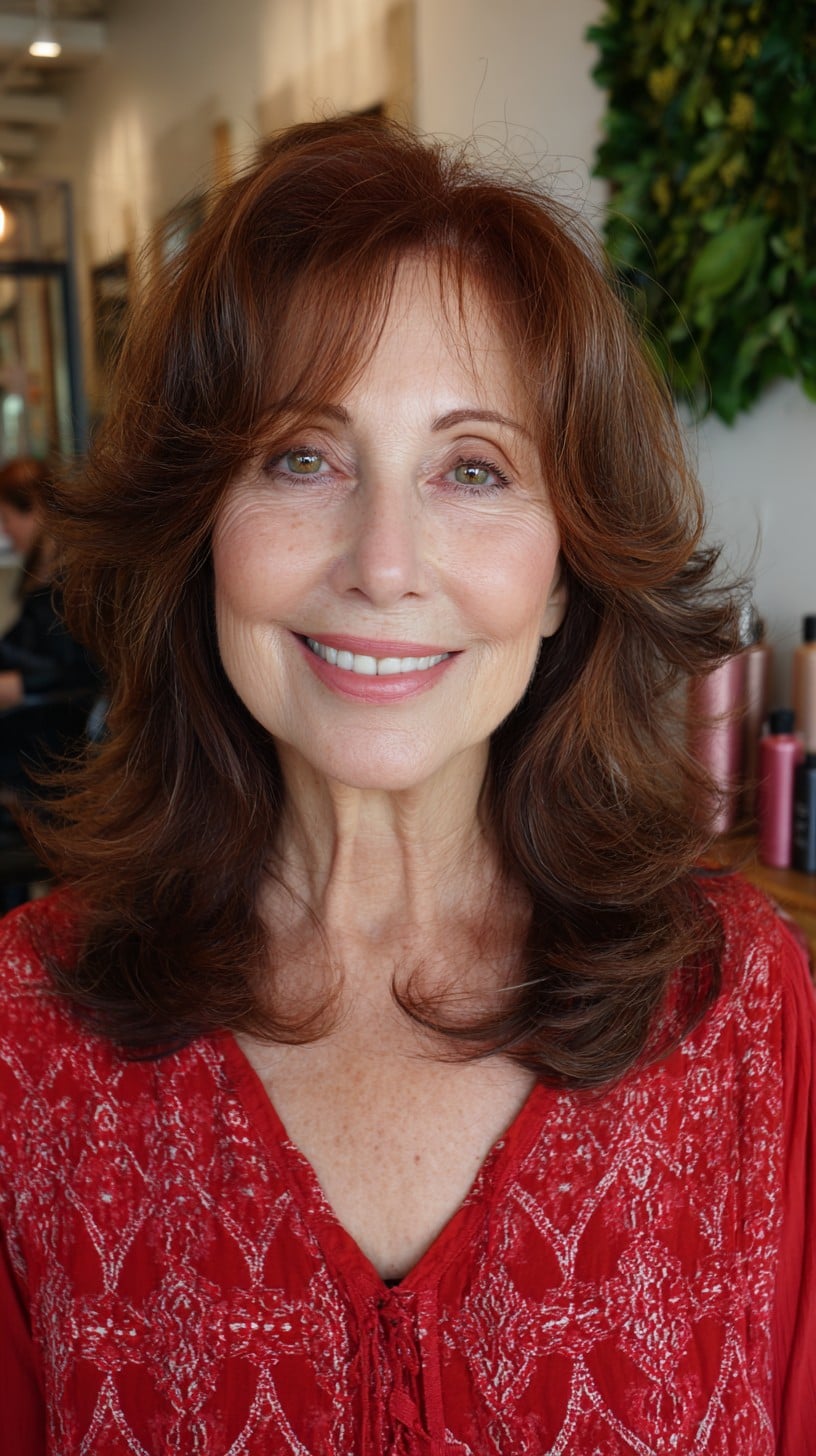 Radiant Copper Layered Mid-Length with Airy Micro-Fringe