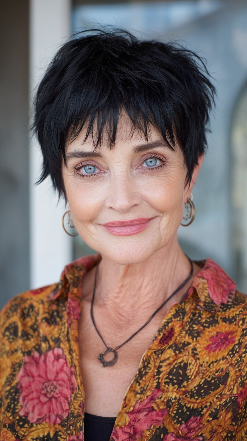 Short Razor-Textured Pixie with Wispy Micro-Bangs