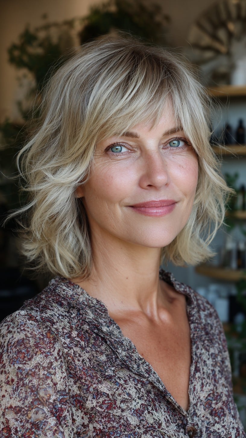 Shoulder-Length Hush Cut with Soft Side Fringe and Beachy Texture
