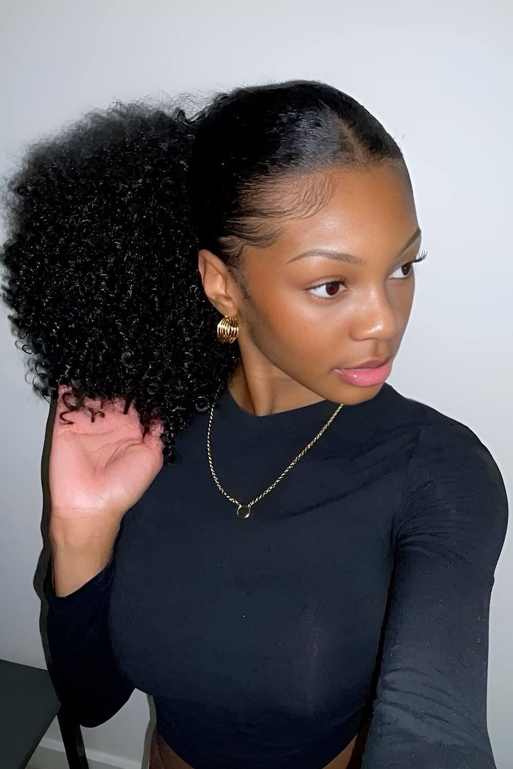 Sleek Side Puff with Sculpted Baby Hairs