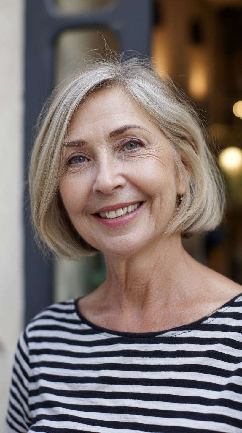 Soft Graduated Blonde Bob with Feathered Ends