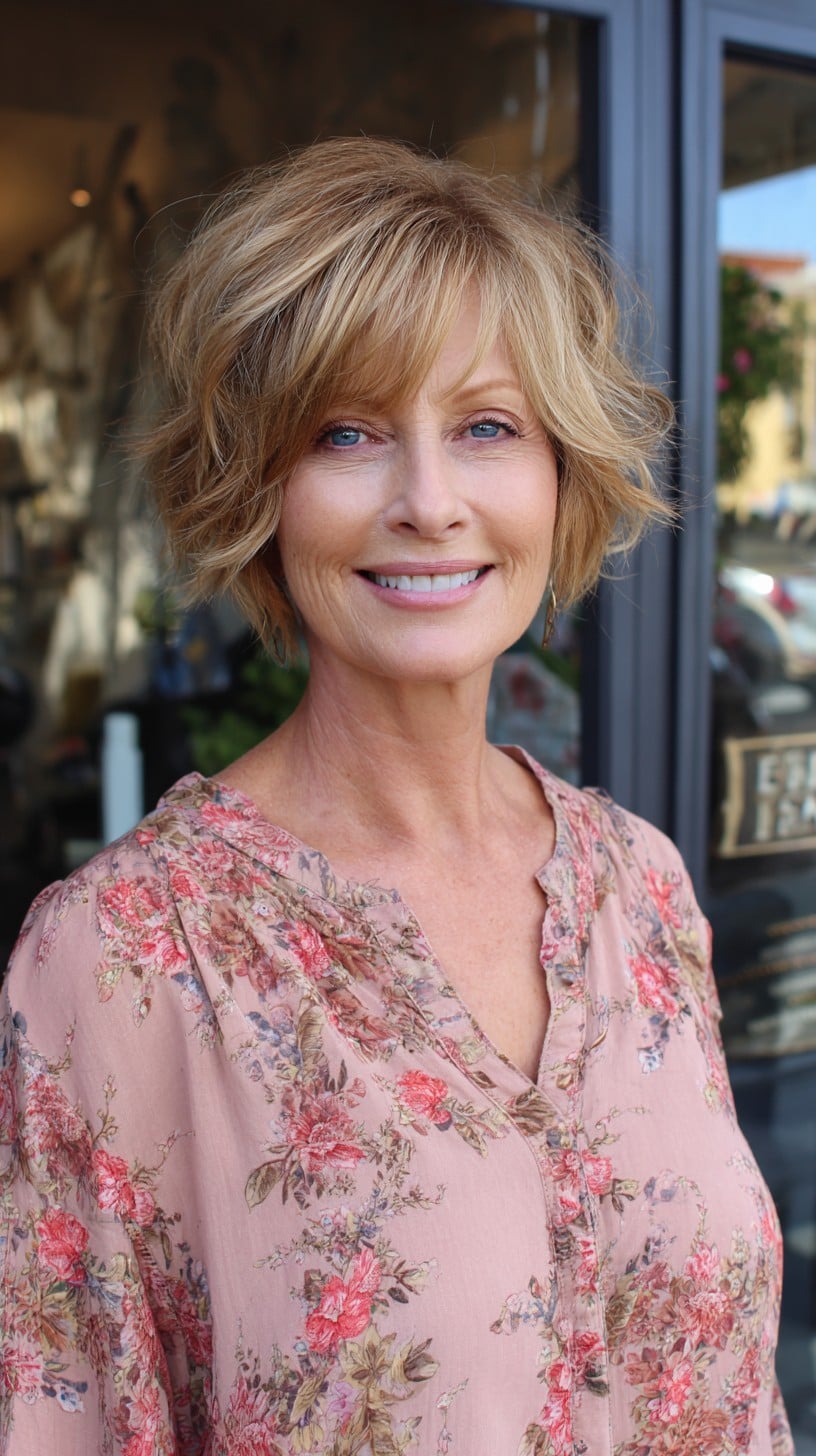 Soft Razor-Textured Short Bob with Face-Framing Fringe
