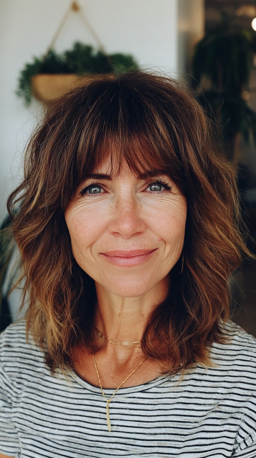 Soft Tousled Mid-Length Hush Cut with Wispy Micro Fringe