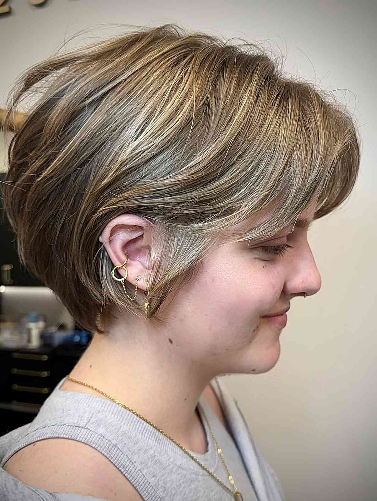 Textured Blonde Bob with Subtle Layers