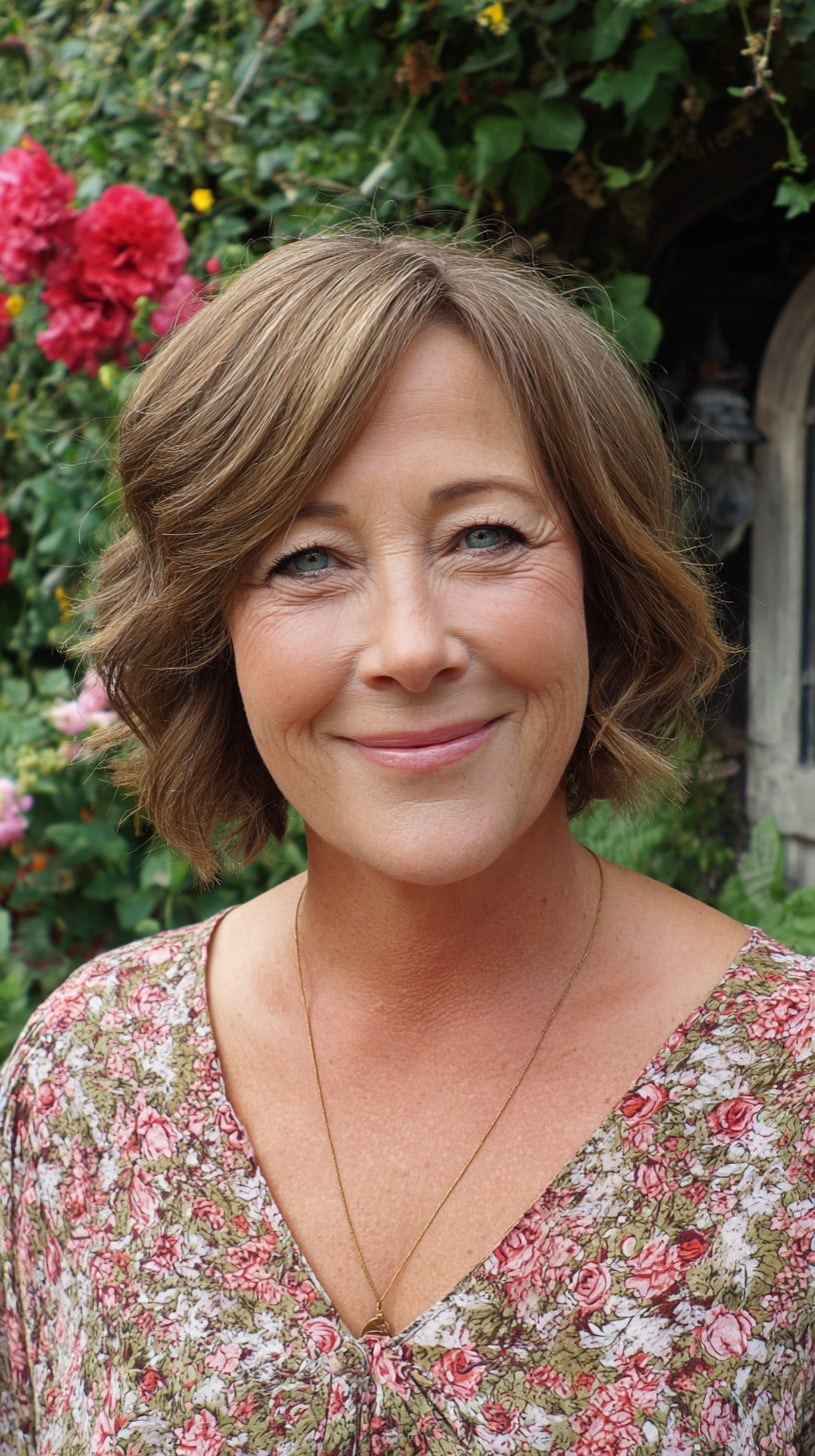 Warm Bronde Softly Graduated Wavy Bob