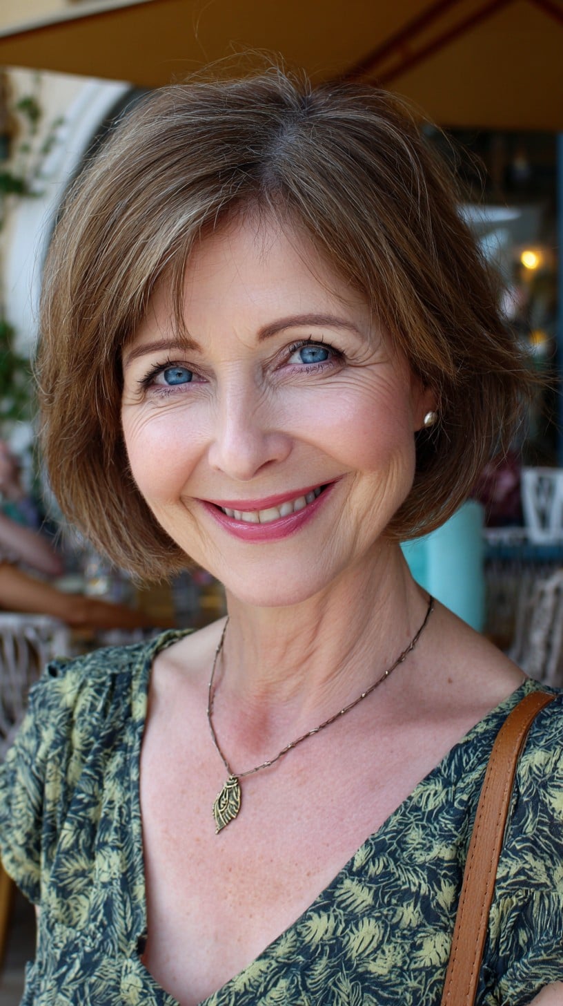 Warm Chestnut Inverted Bob with Soft Root Shadow and Crown Lift