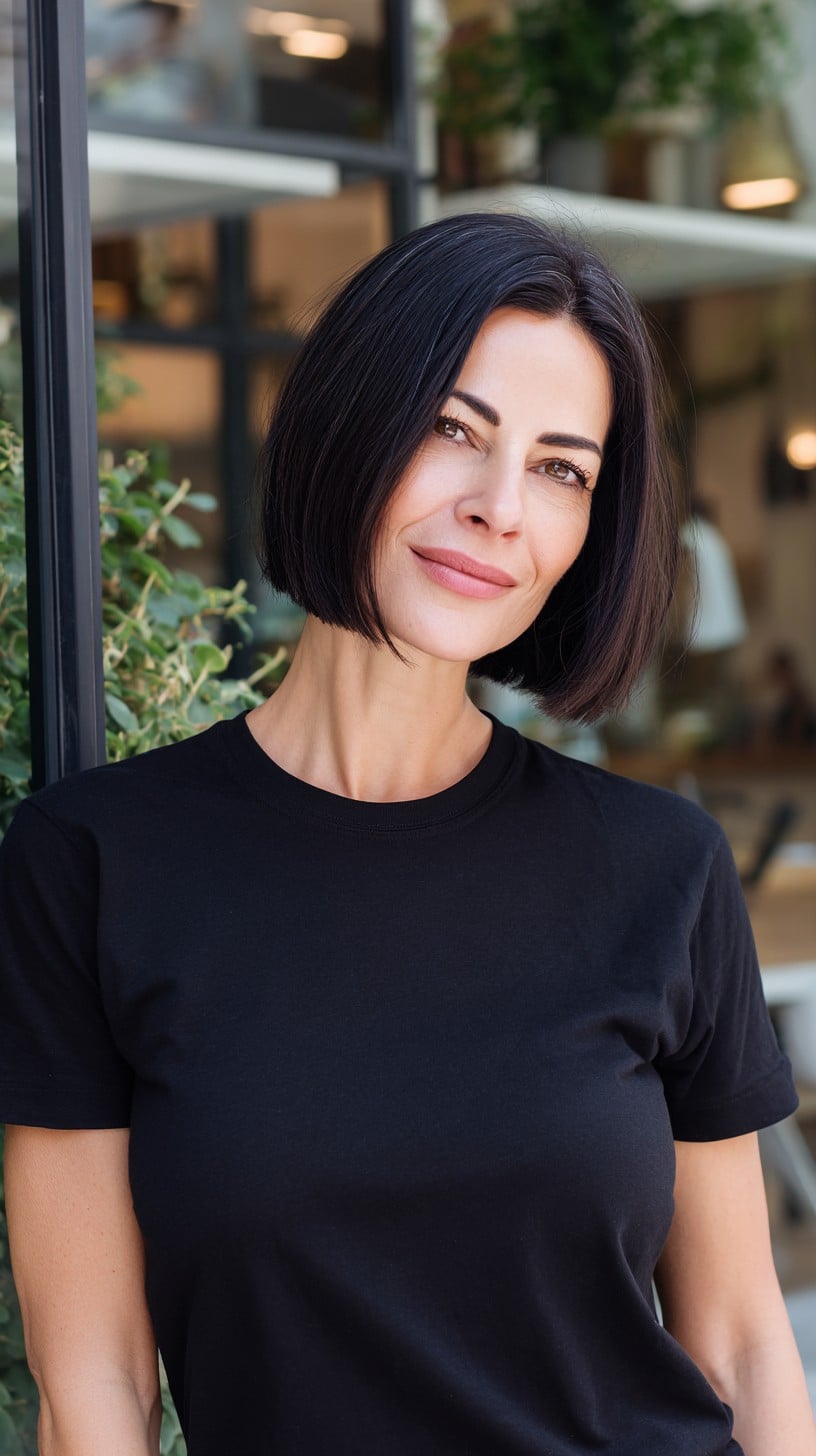 Polished Chin-Grazing Blunt Bob with Soft Internal Texturizing