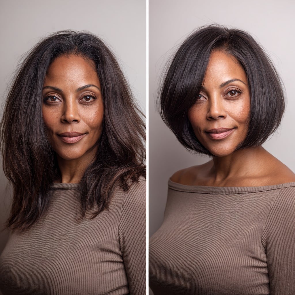 Polished Chin-Grazing French Bob with Forward-Weighted Fringe