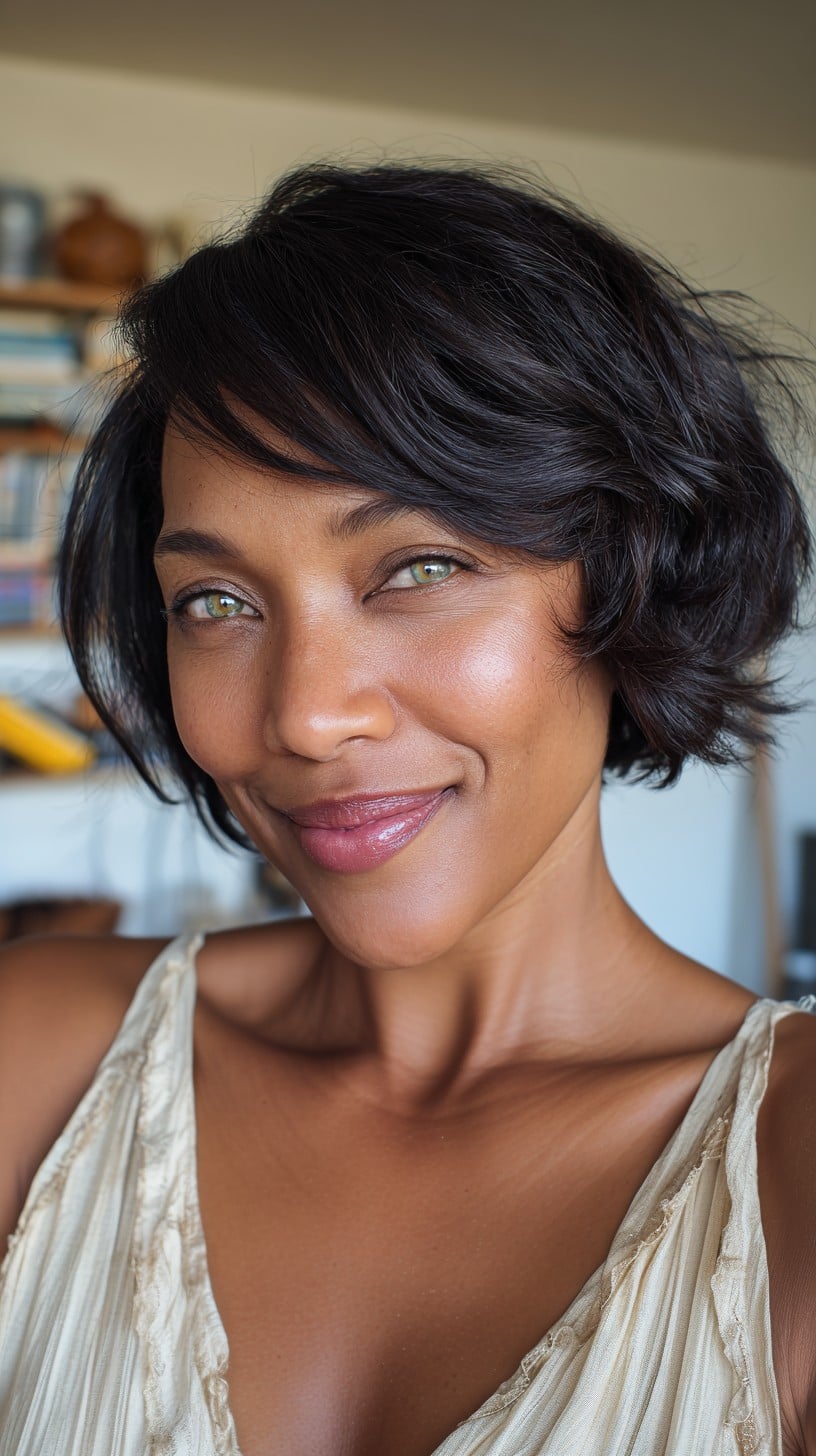 Short Textured French Bob with Subtle Crown Lift