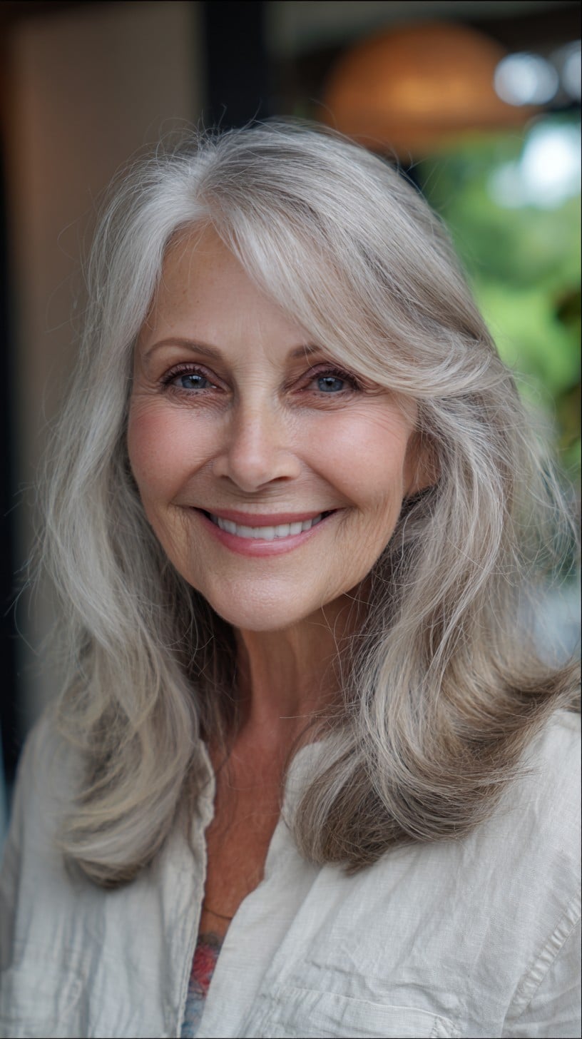 Side-Swept Medium Layers with Soft Face-Framing Flip