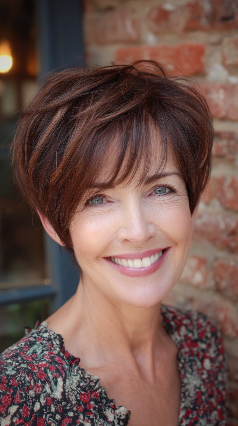 Textured Short Pixie with Wispy Fringe and Painted Highlights
