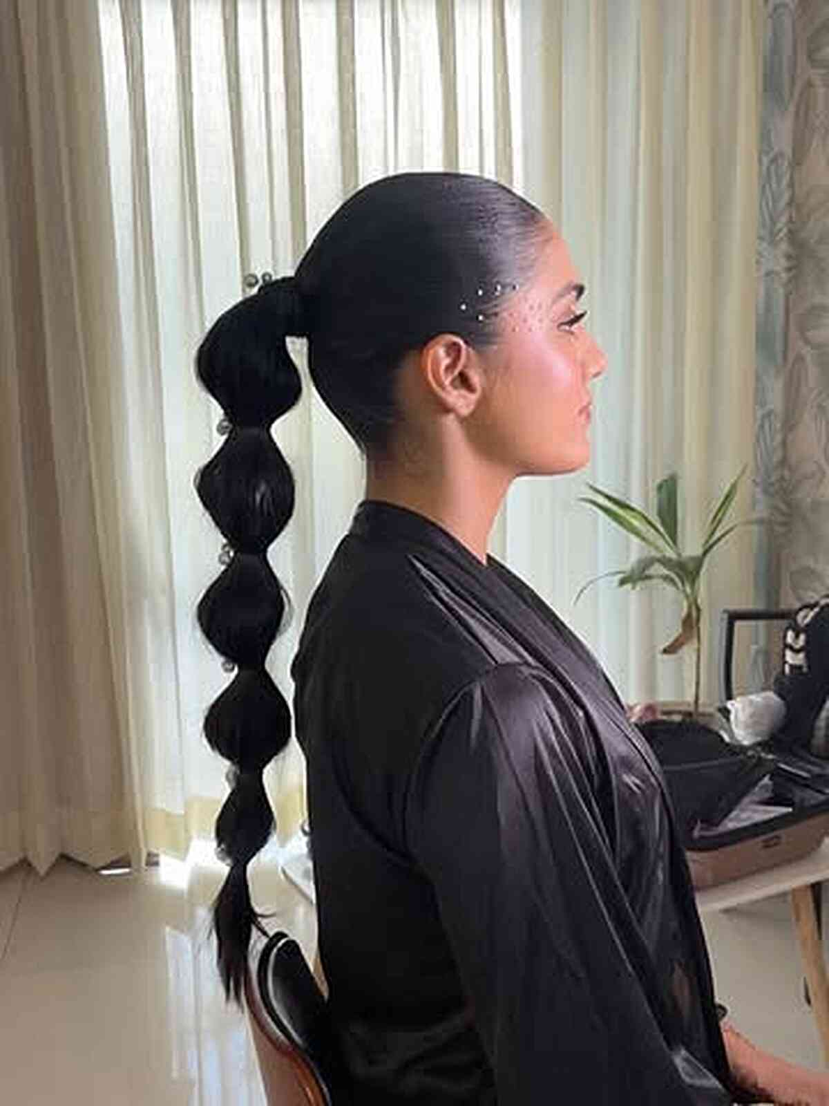 Trendy Bubble Braids Ponytail