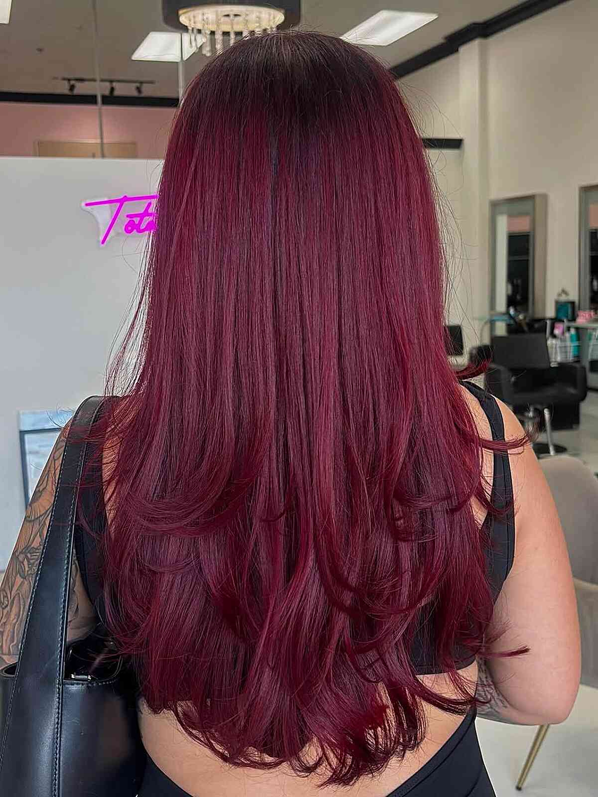 Vibrant Cherry Red Long Layers