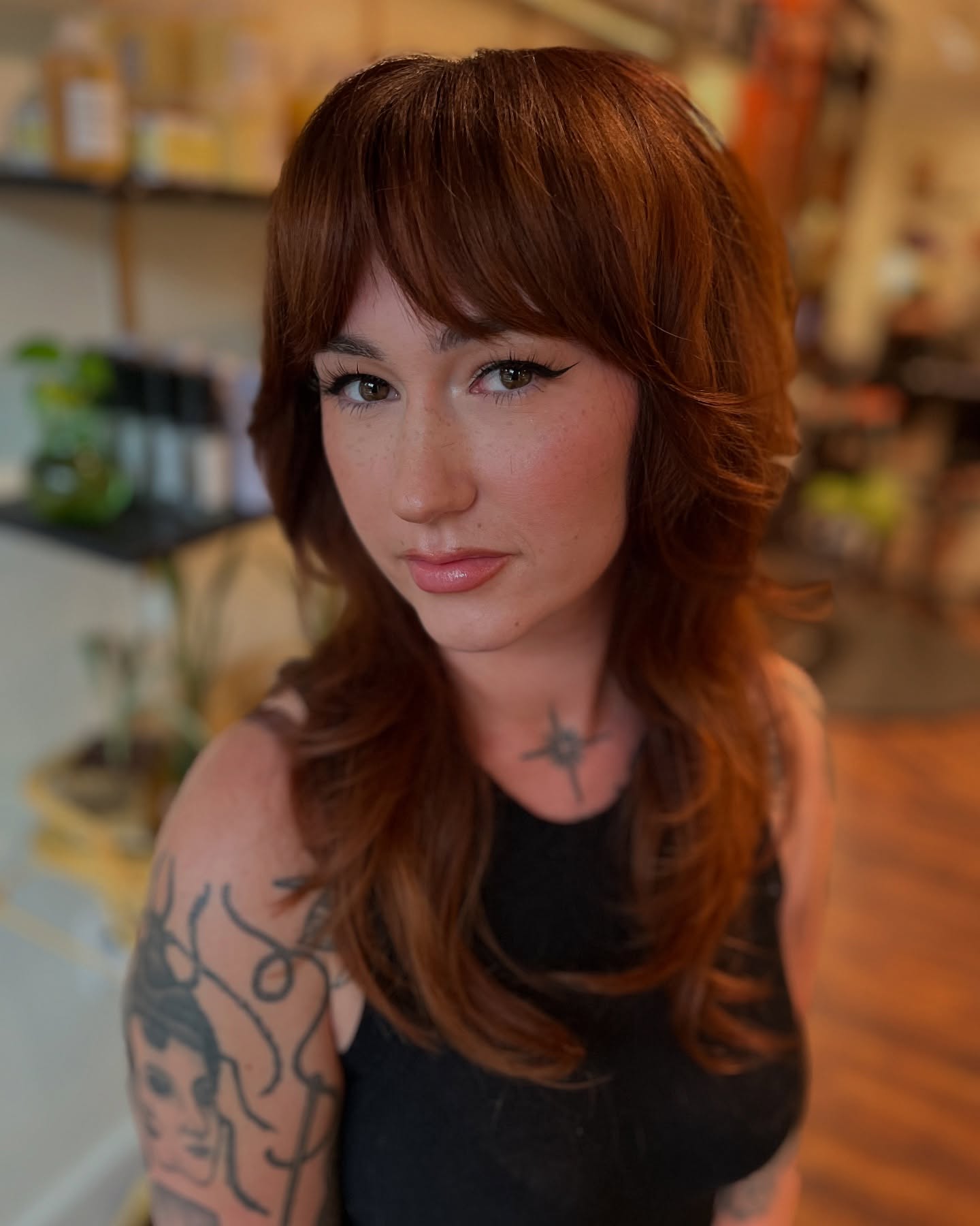 Chestnut Layered Shag with Soft Crescent Fringe