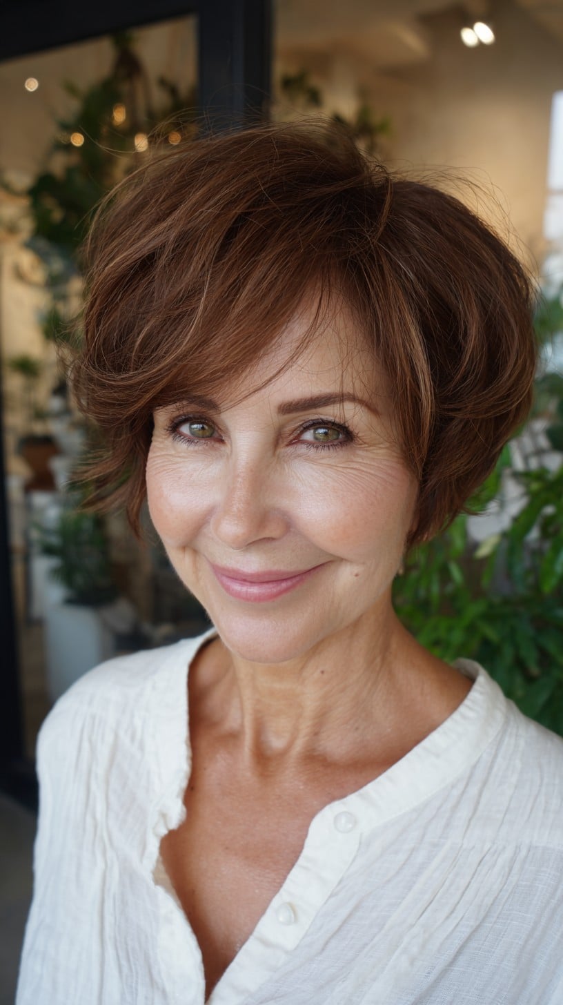 Chestnut Stacked Pixie-Bob with Feathery Crown Layers