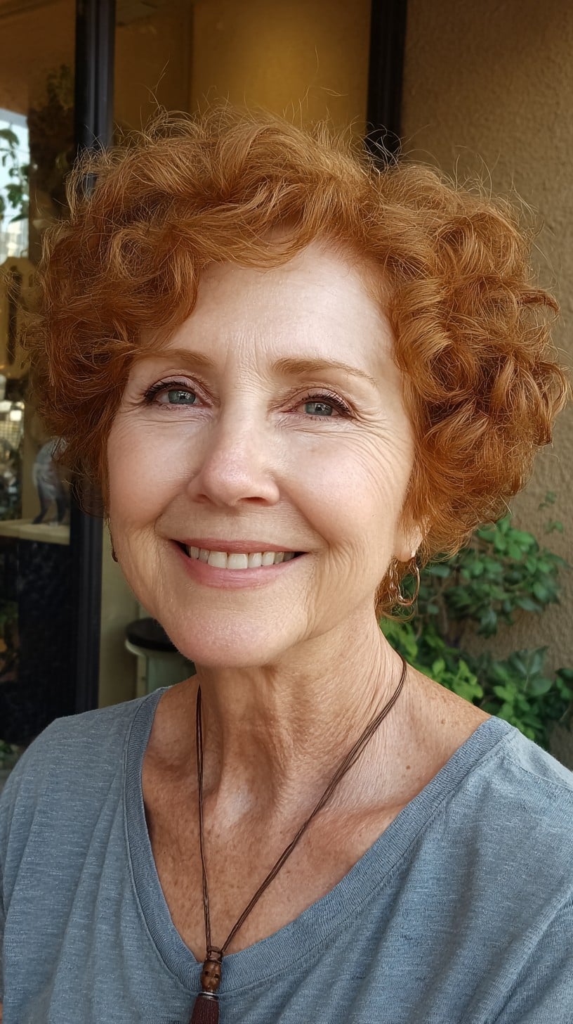 Compact Curly Copper Crop with Crown Lift