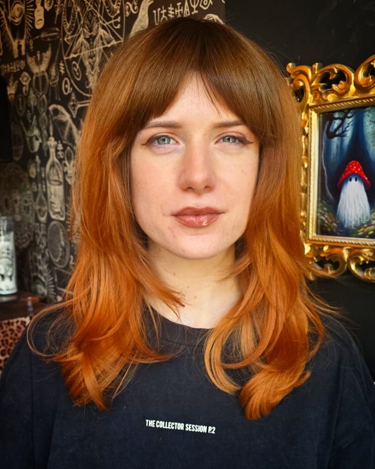 Warm Copper Shag with Rounded Curtain Fringe
