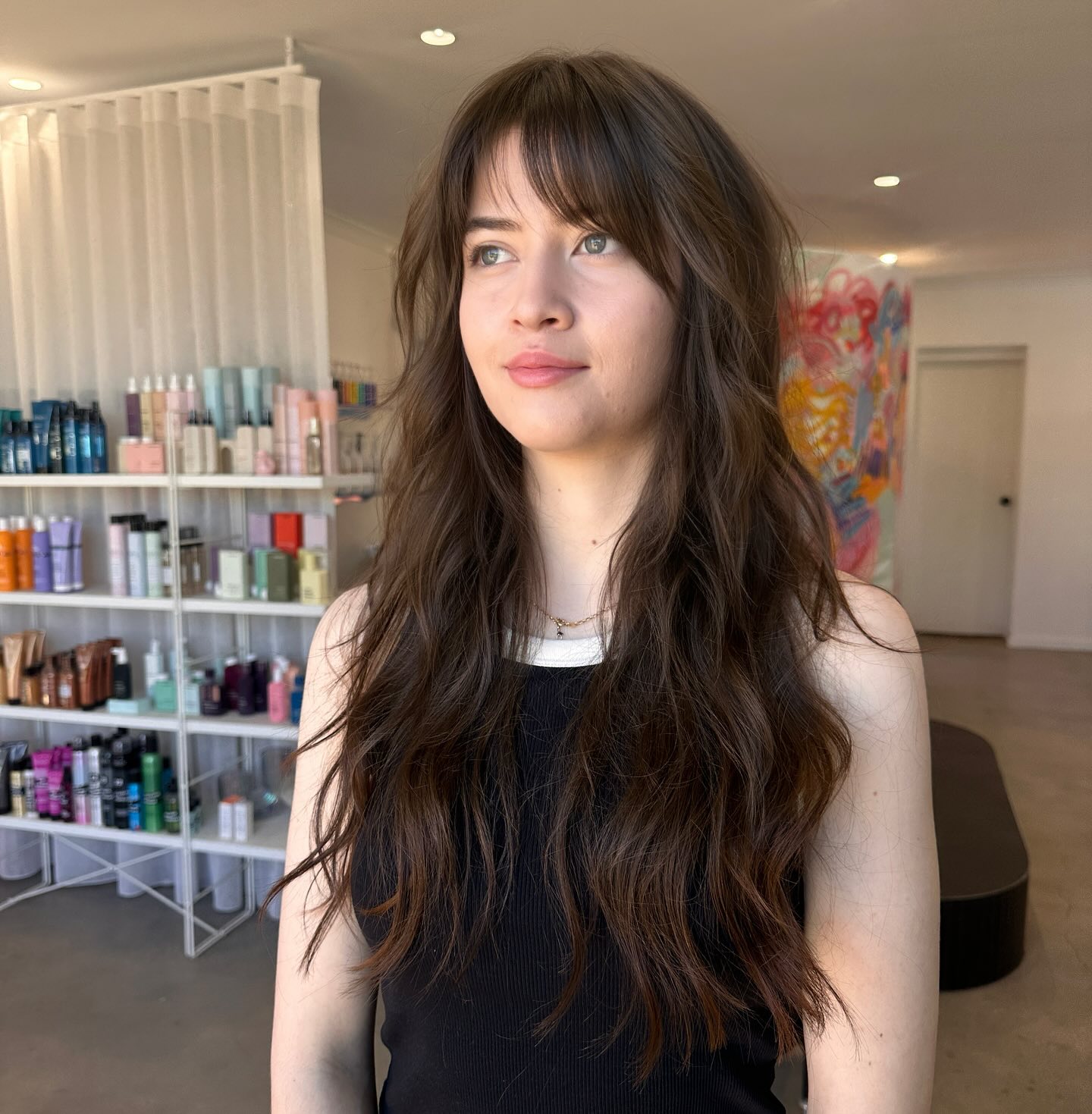 Long Textured Shag with Soft Curtain Fringe