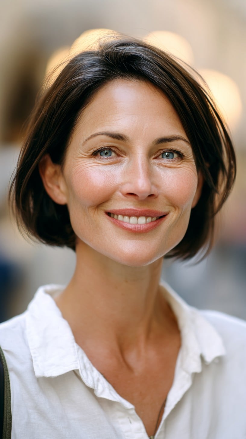 Rounded Chin-Skimming Bob with Subtle Interior Graduation