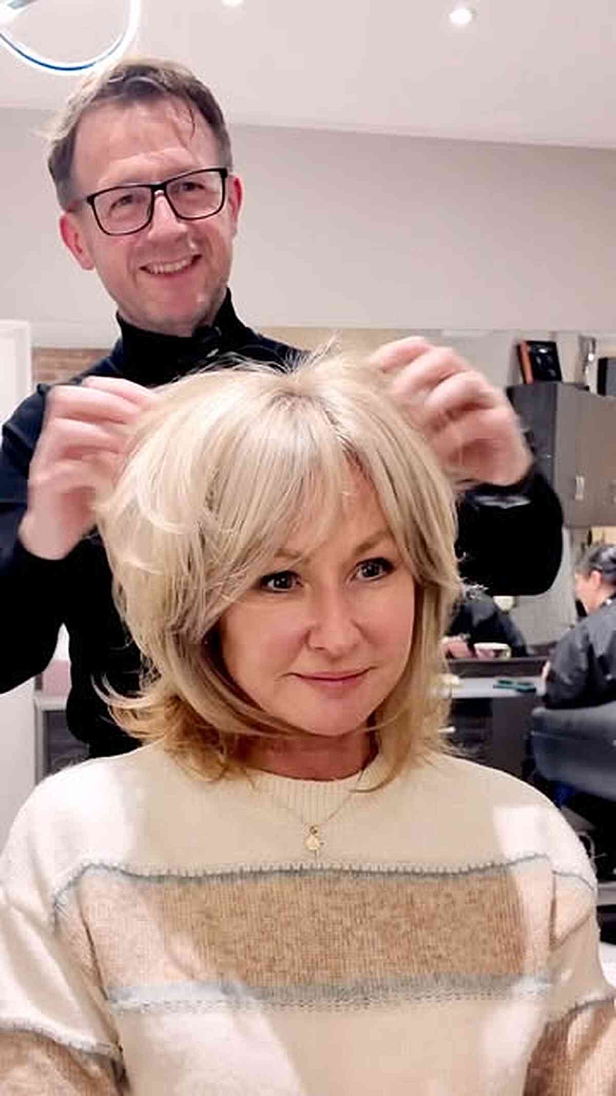 Textured Shaggy Cut with Bangs
