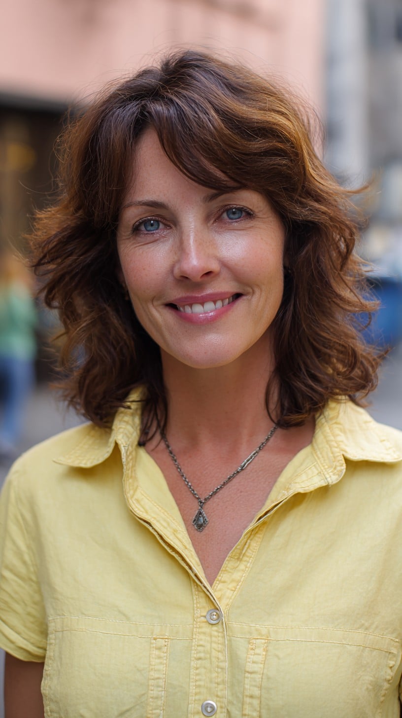 Tousled Shoulder-Grazing Bob with Curtain Fringe and Face-Framing Layers