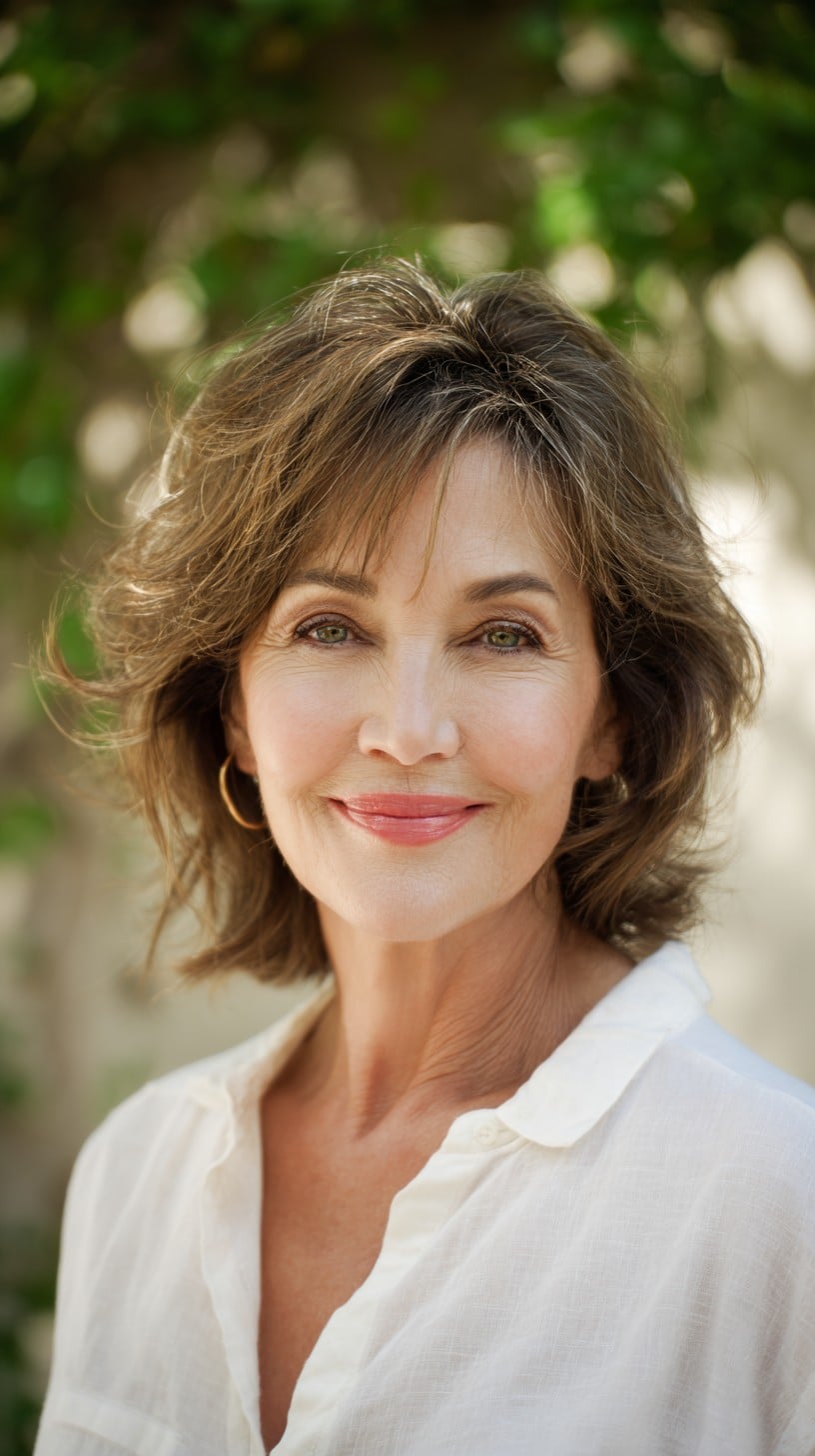 Wispy Layered Neck-Length Shag with Soft Curtain Fringe