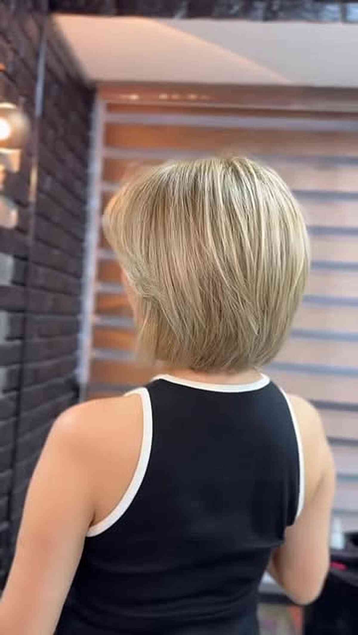 Soft Stacked Bob with Tapered Nape