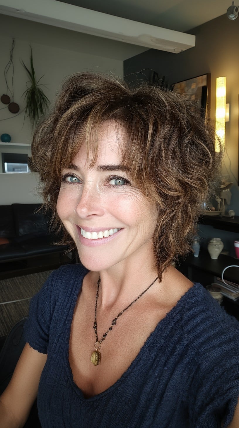 Choppy Layered Shag with Face-Framing Babylights