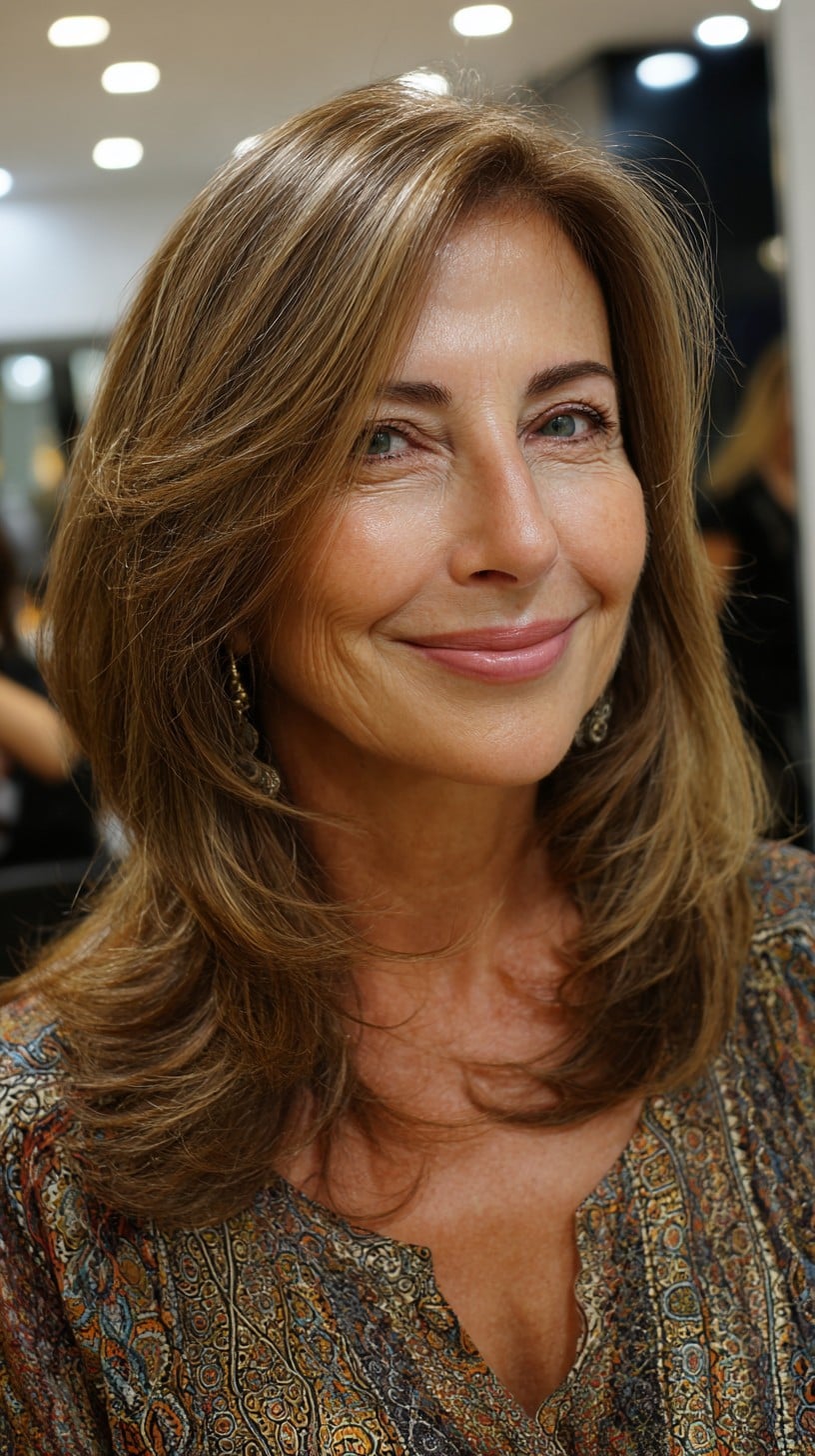 Light Bronde Mid-Length Face-Framing Feathered Layers