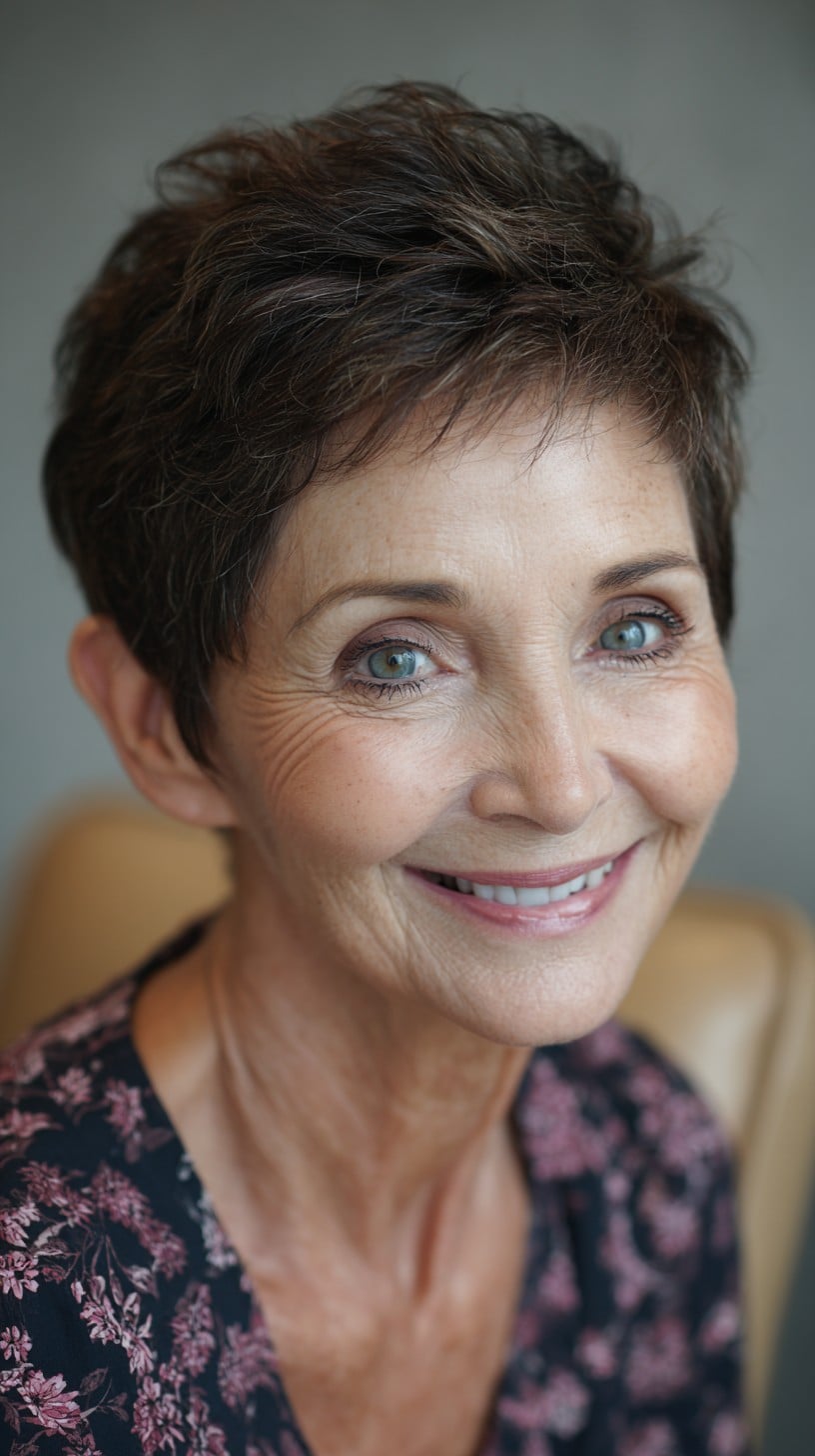 Short Layered Pixie with Micro-Textured Top and Tapered Nape