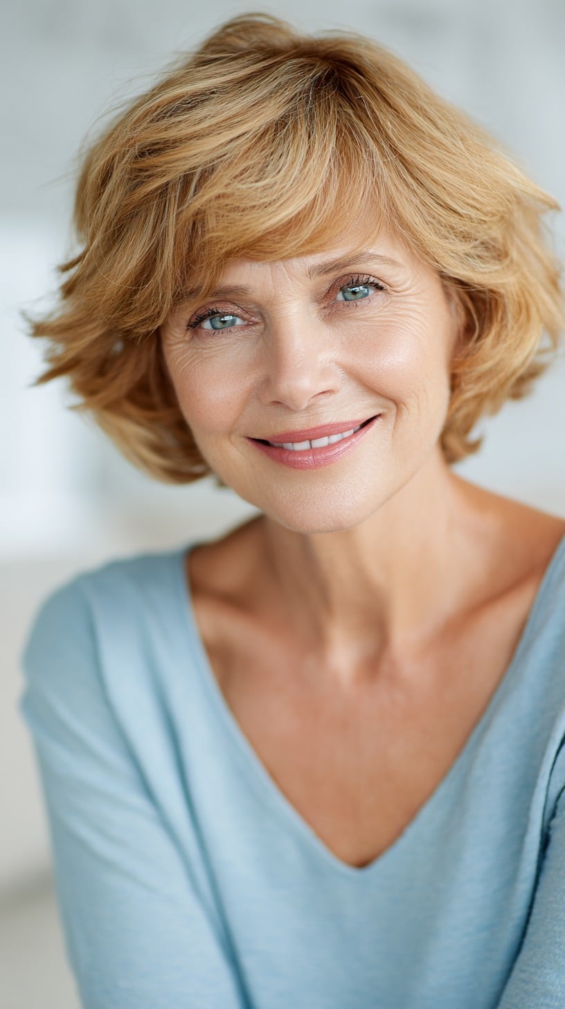 Soft Layered Jaw-Grazing Bob with Feathered Temple Sweep