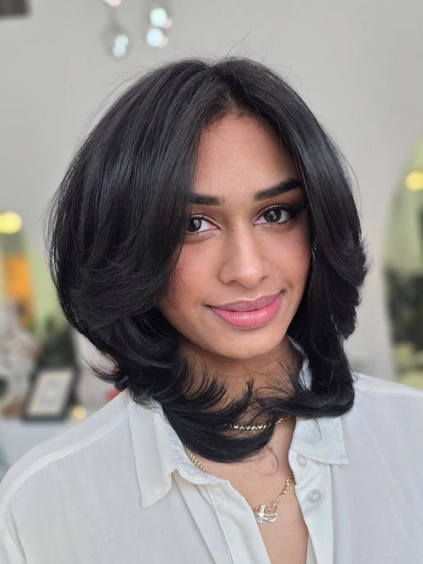 Soft Rounded Layers with Long Curtain Fringe
