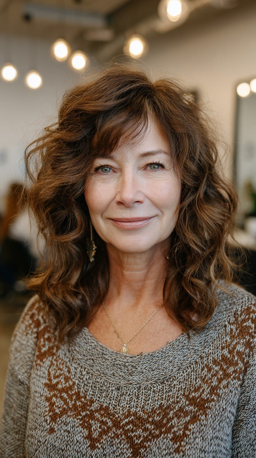 Textured Mid-Length Waves with Feathered Curtain Fringe