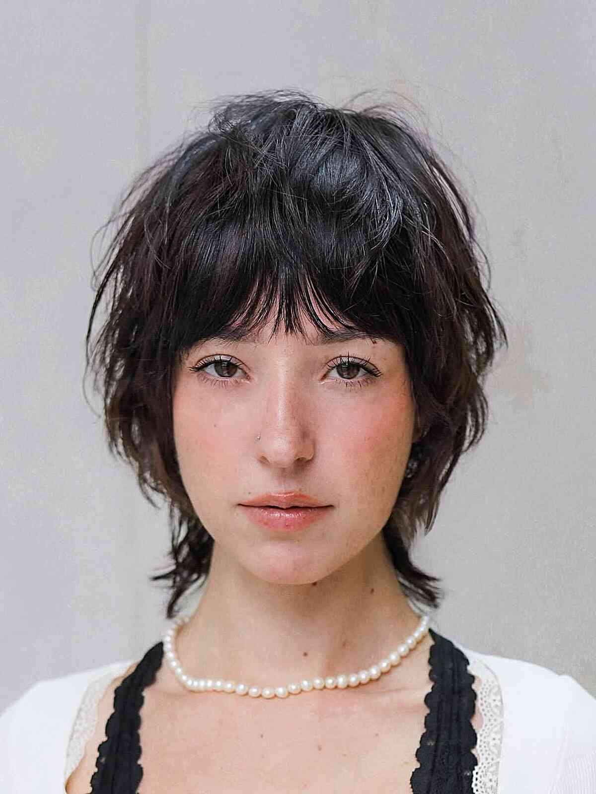 Textured Shaggy Bob with Fringe