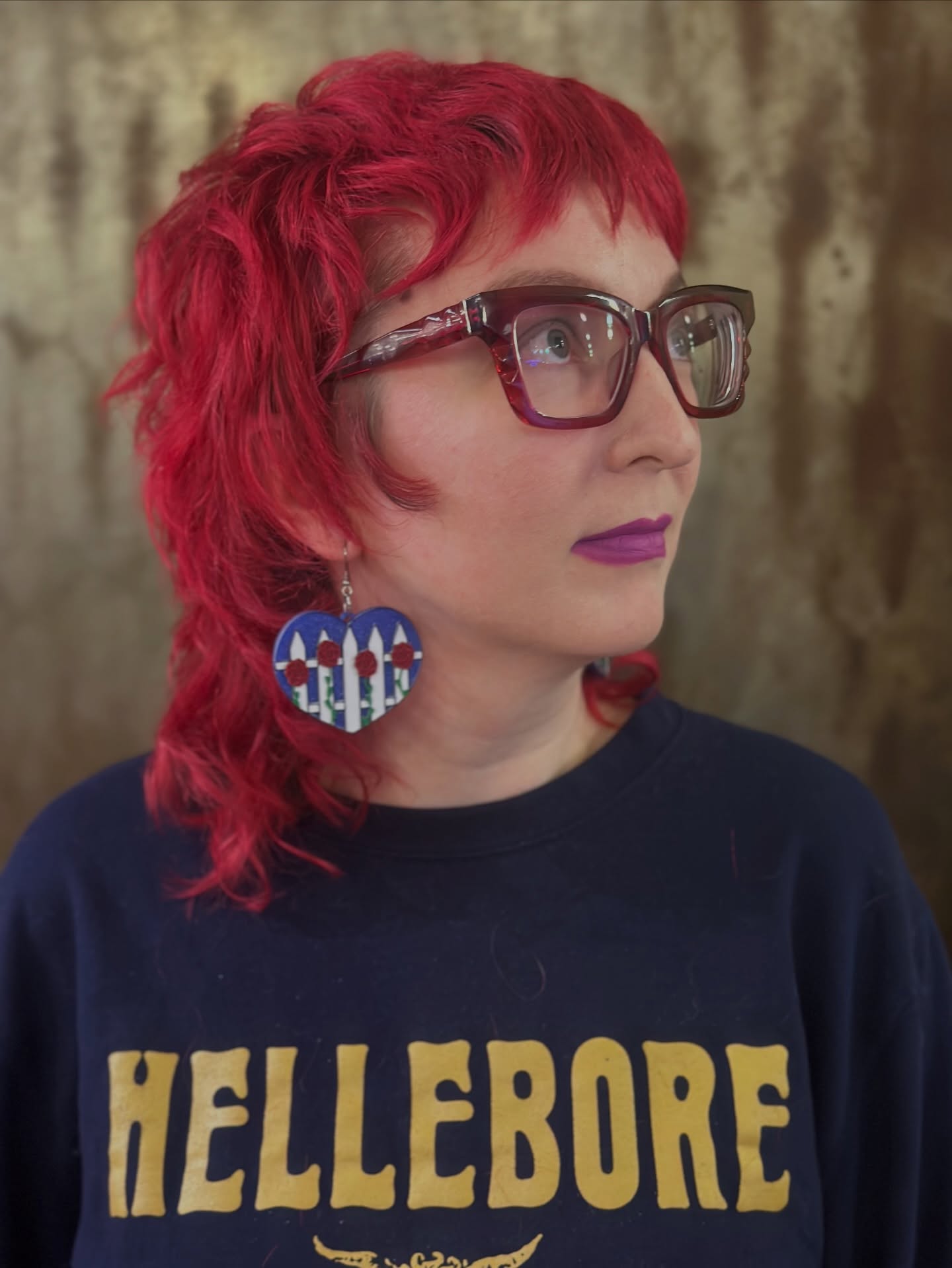 Bold Red Layered Mullet with Micro-Fringe and Face-Framing Tapers