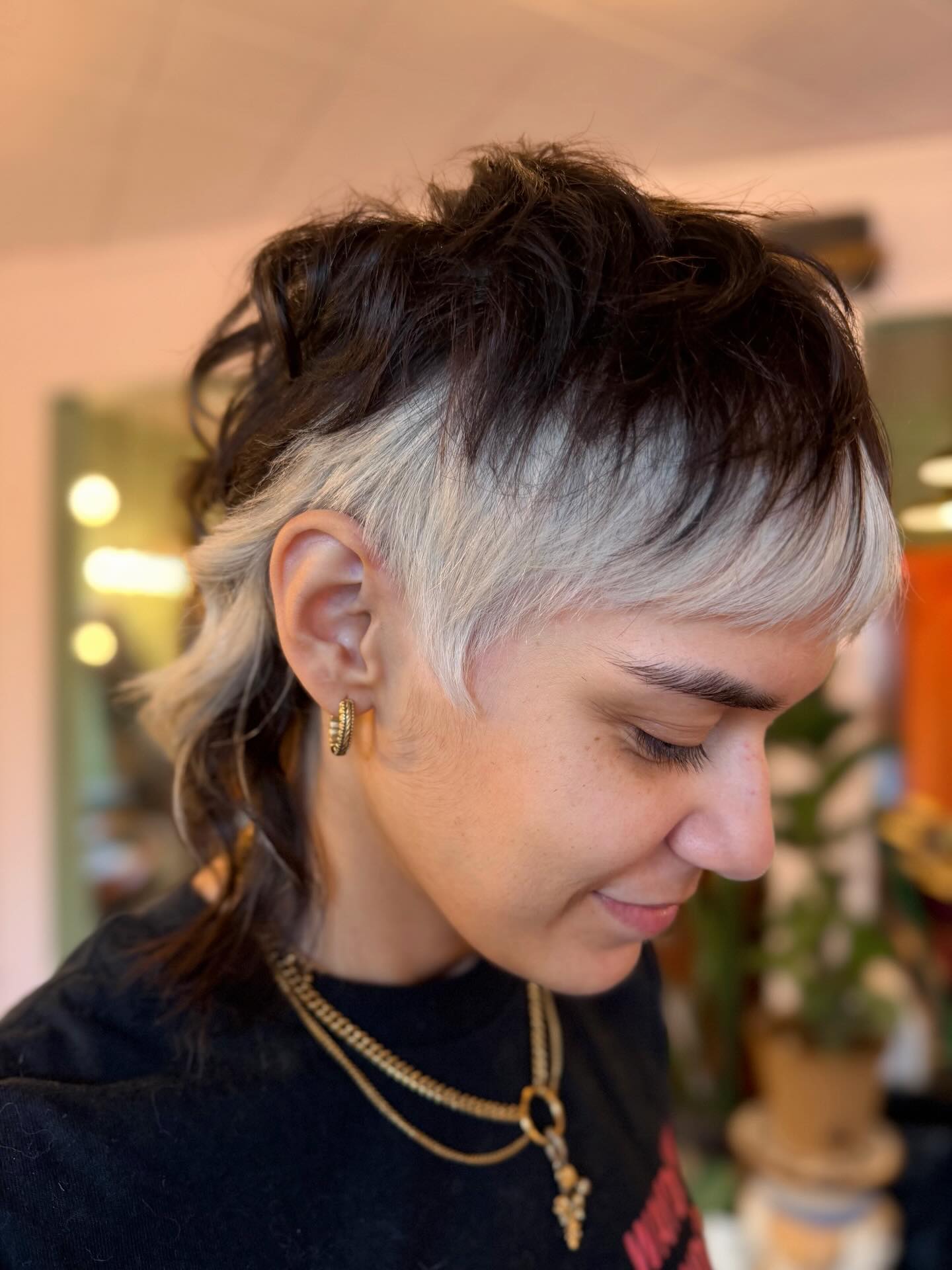 Choppy Two-Tone Textured Mullet with Disconnected Undercut