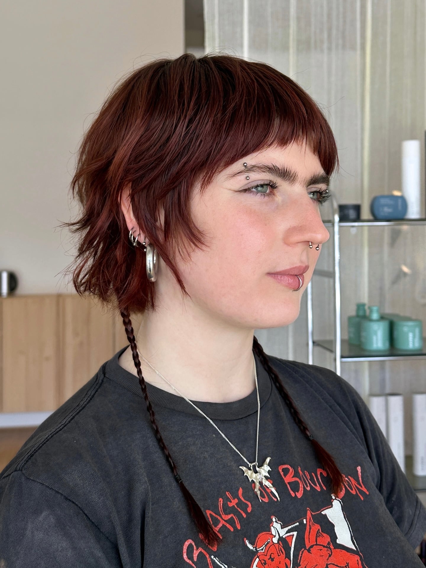 Piecey Jaw-Length Shag Bob with Ultra-Short Textured Fringe