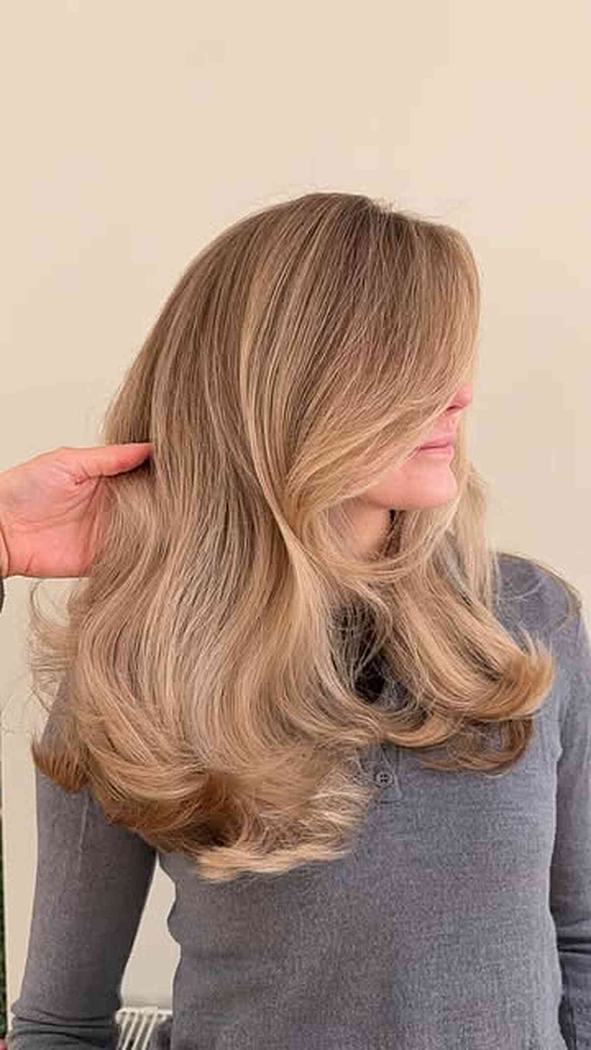 Soft Layered Blowout with Face Framing