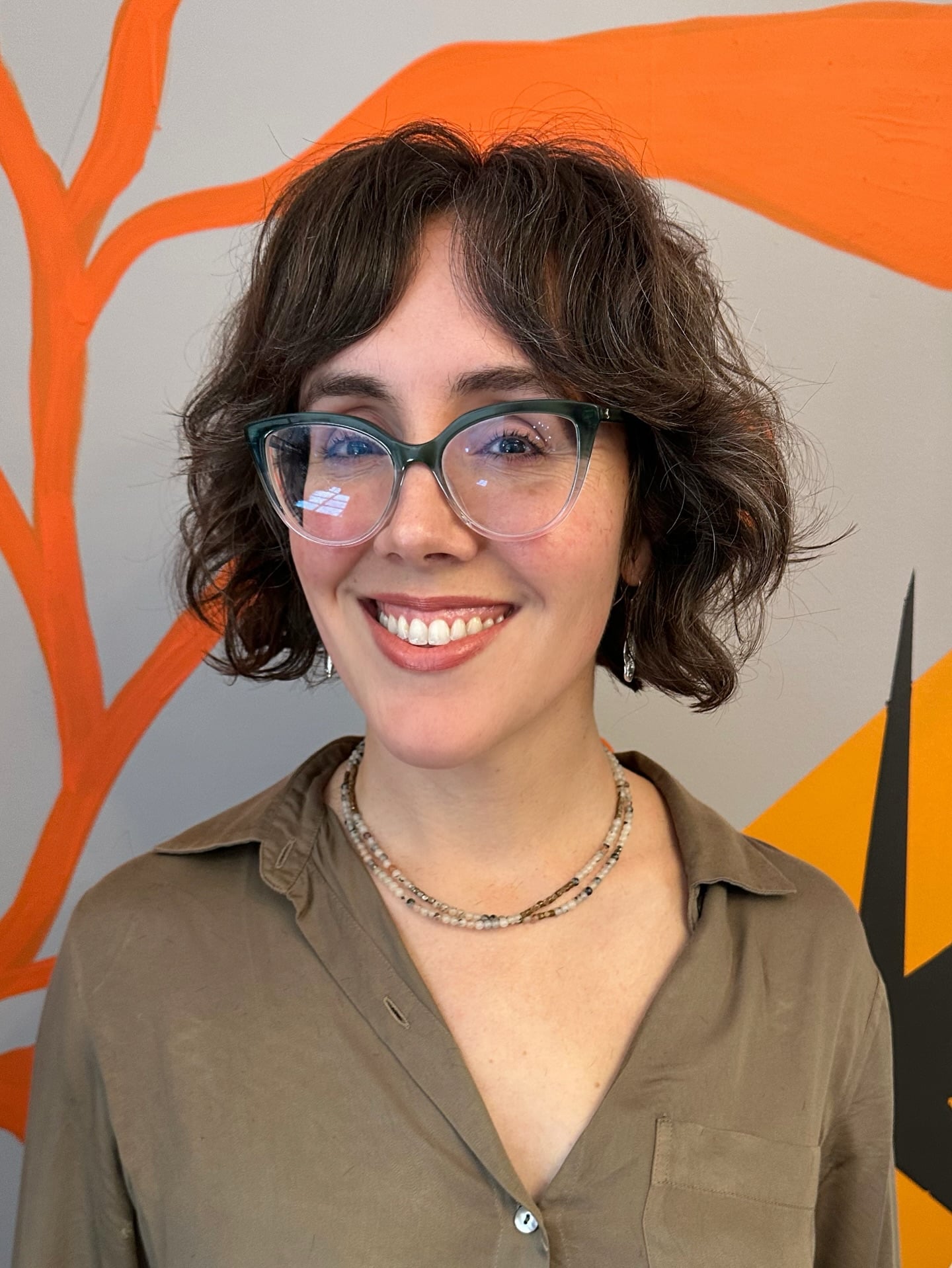 Textured Chin-Length Bob with Soft Center Curtain Fringe